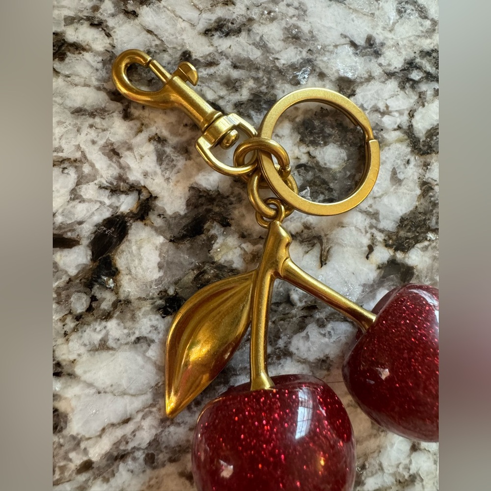 Red Cherry Bag Charm Keychain Unbranded - Picture 5 of 5